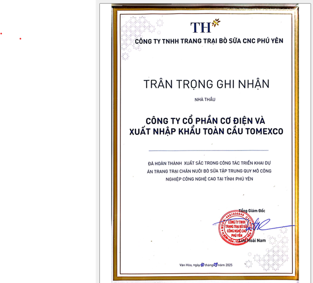 Sự hợp tác lâu năm giữa Tomexco và TH True Milk